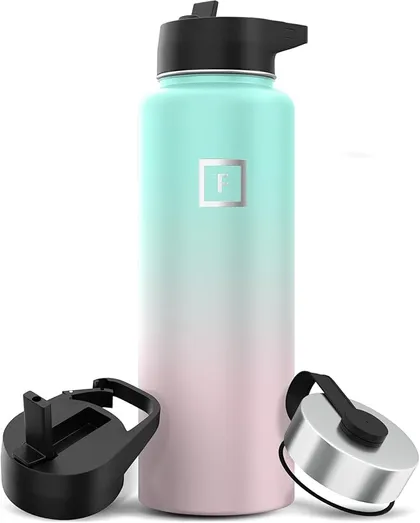 IRON FLASK Gourde Isotherme avec Paille version couleur