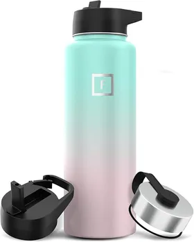 IRON FLASK Gourde Isotherme avec Paille version couleur
